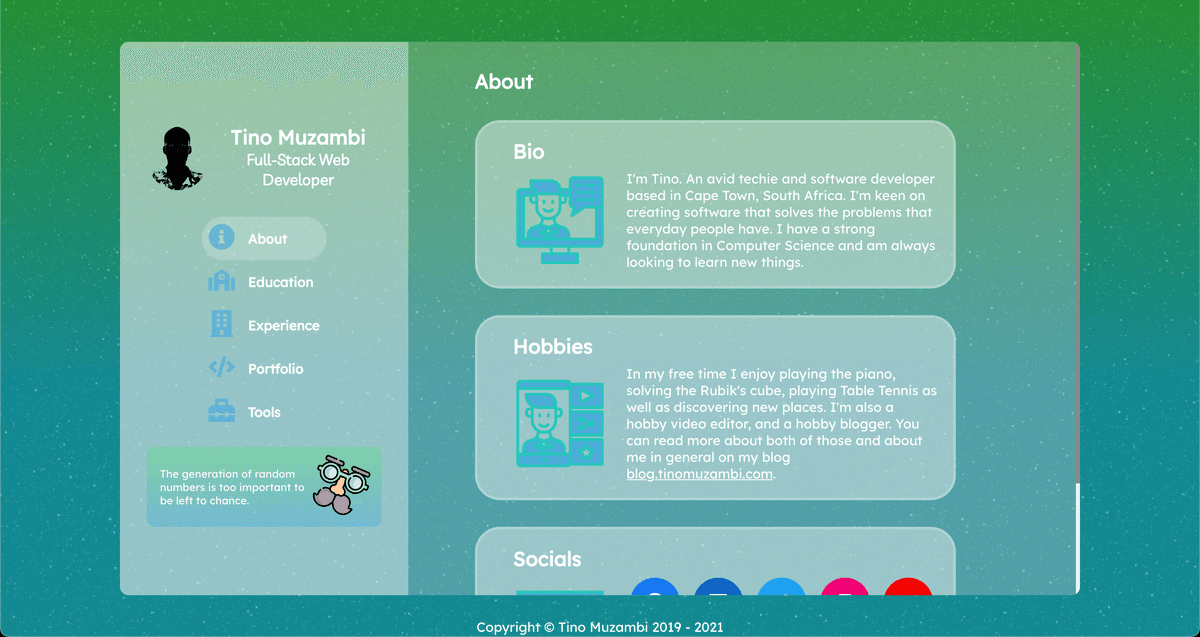 Screenshot of TinoMuzambi.com